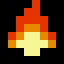 flame, magnified