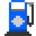 gasstation blue x16, magnified