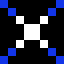 kruis wit blauw, magnified