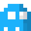 Pacman Ghost Blue (slow), magnified