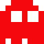 Pacman Ghost Red, magnified