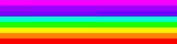 Rainbow stripes, magnified