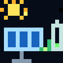 Solar Panel 16x16 Animated, magnified