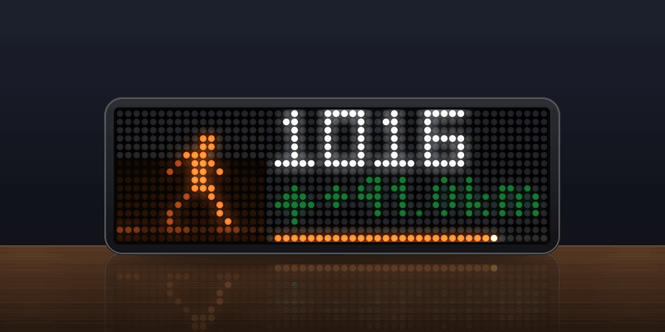 Run & Ride Stats shown on an AWTRIX display