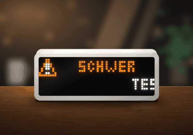 Katwarn shown on an AWTRIX display