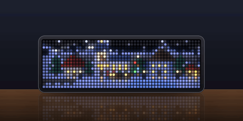 Snow Globe shown on an AWTRIX display