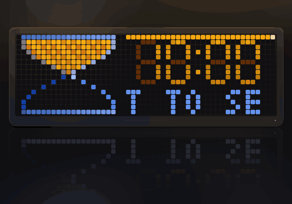 Hourglass shown on an AWTRIX display
