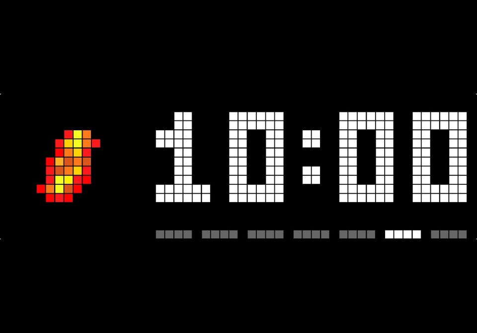 Clock shown on an AWTRIX display