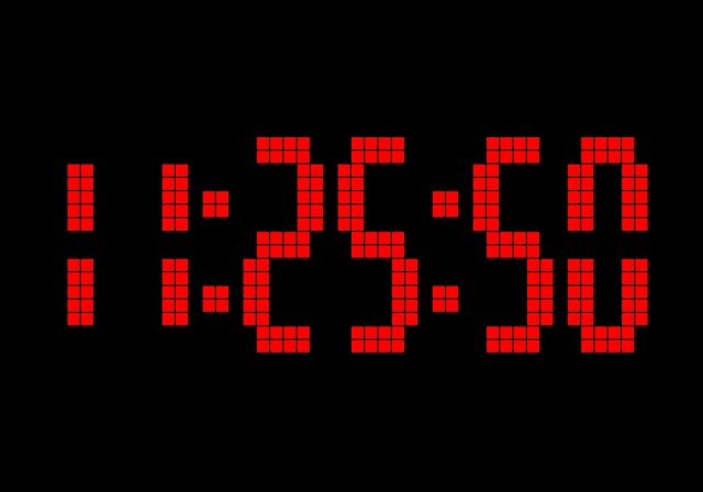 big red digital clock