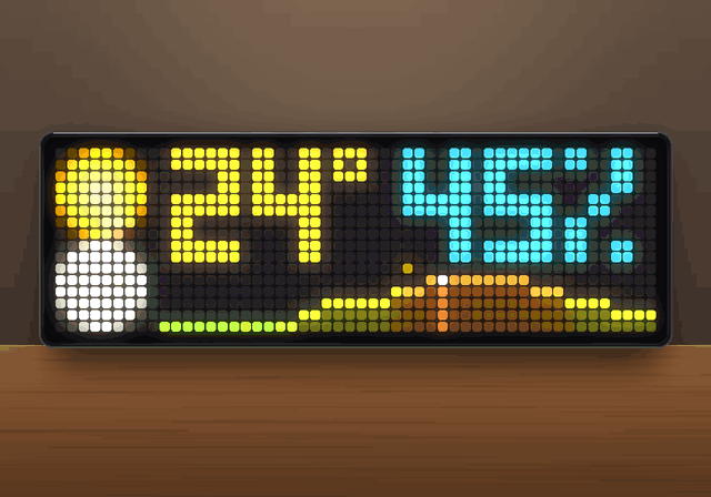 Weather shown on an AWTRIX display