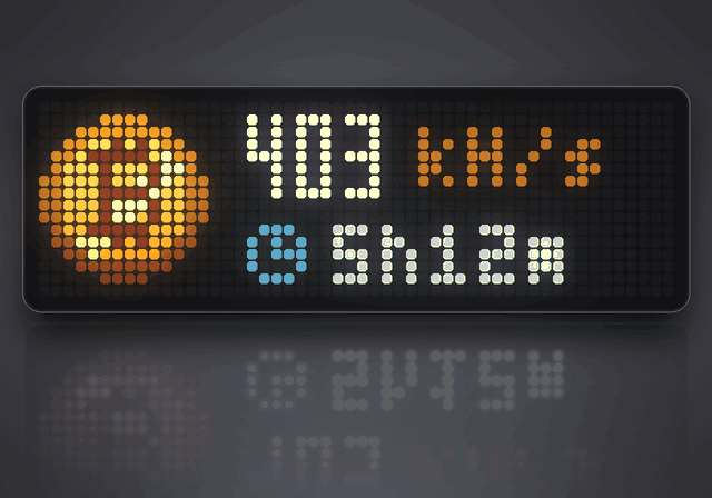 Solo Miner shown on an AWTRIX display