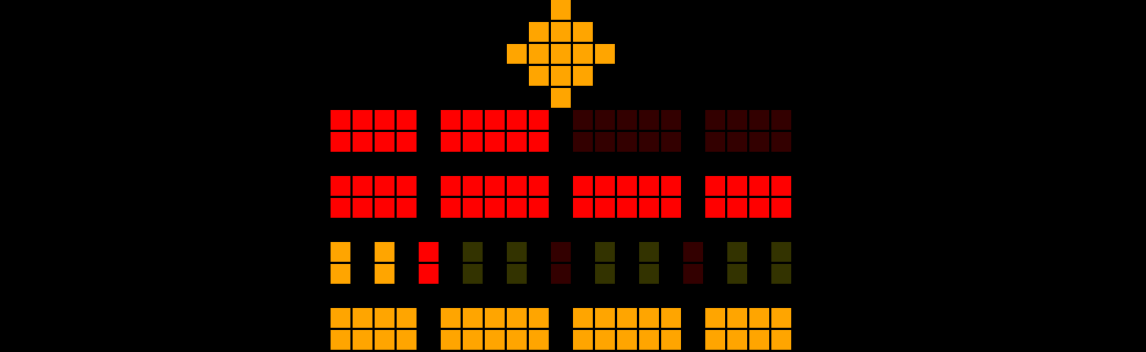 Berlin-Clock shown on an AWTRIX display