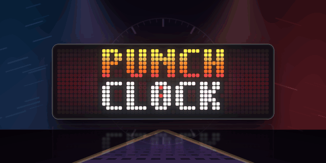 PUNCH CLOCK shown on an AWTRIX display