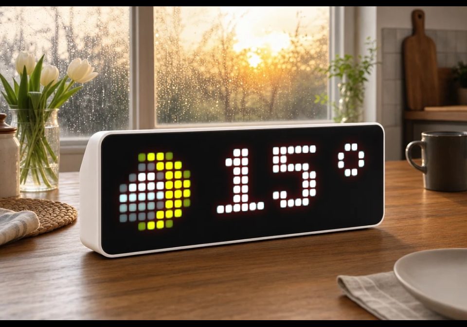 Weather Script shown on an AWTRIX display