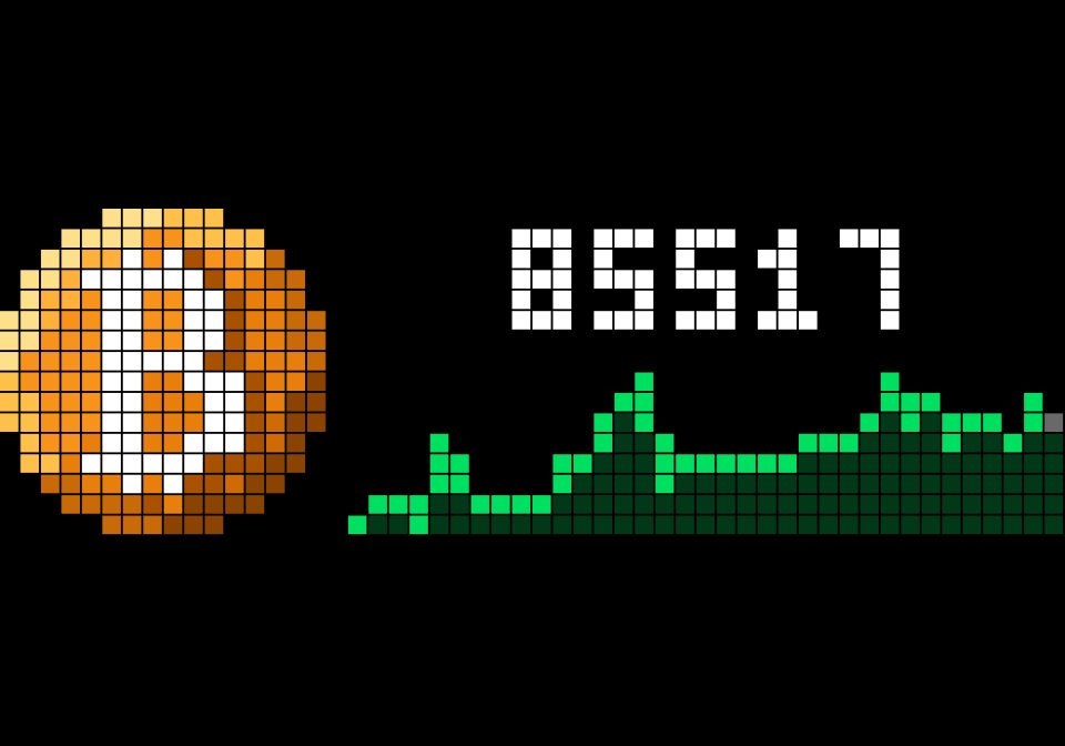 Bitcoin shown on an AWTRIX display