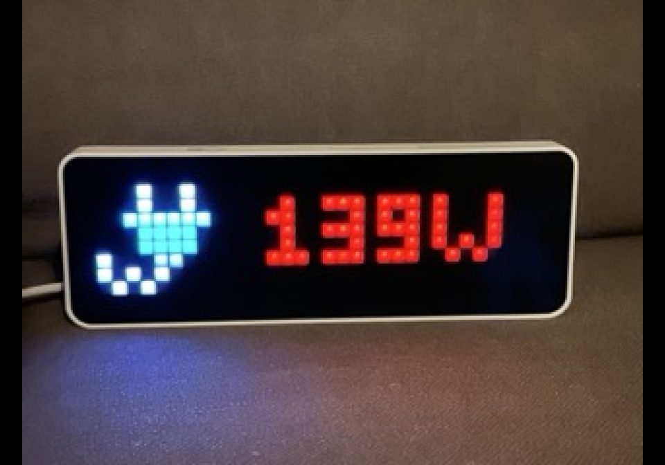 Power usage shown on an AWTRIX display