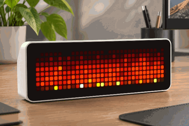Pixel Fireplace shown on an AWTRIX display