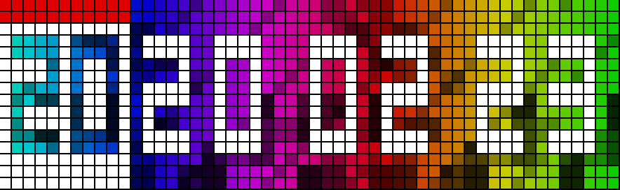 Rainbow Clock shown on an AWTRIX display