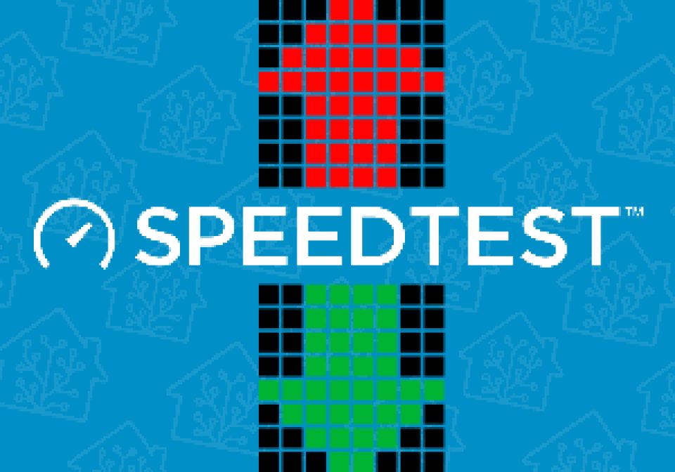 SpeedTest shown on an AWTRIX display