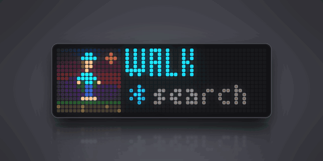 Treadmill shown on an AWTRIX display