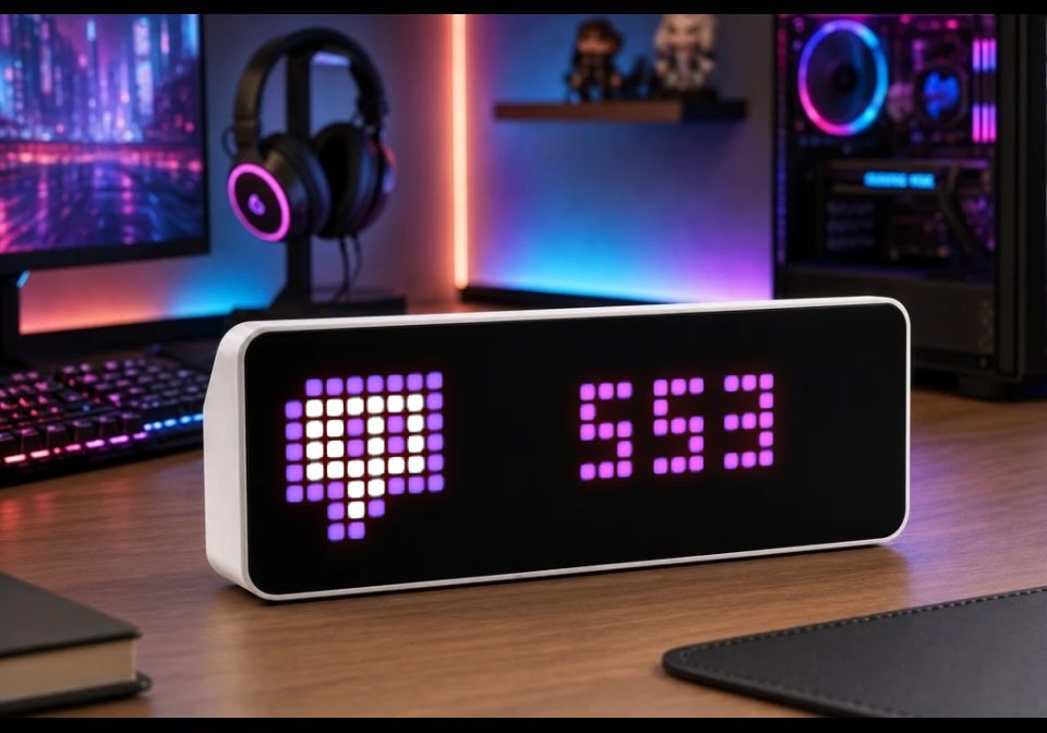 Twitch Follow Count (Via TwitchTracker) shown on an AWTRIX display