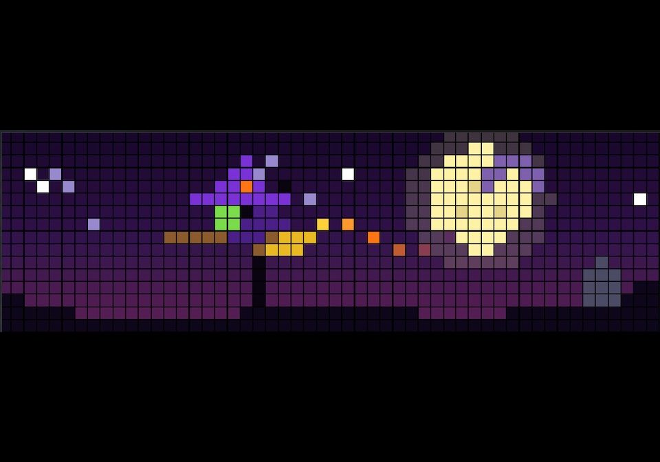 Happy Halloween shown on an AWTRIX display