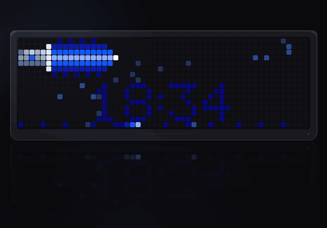 Saber Time shown on an AWTRIX display