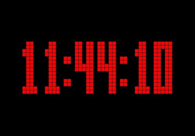 big red digital clock