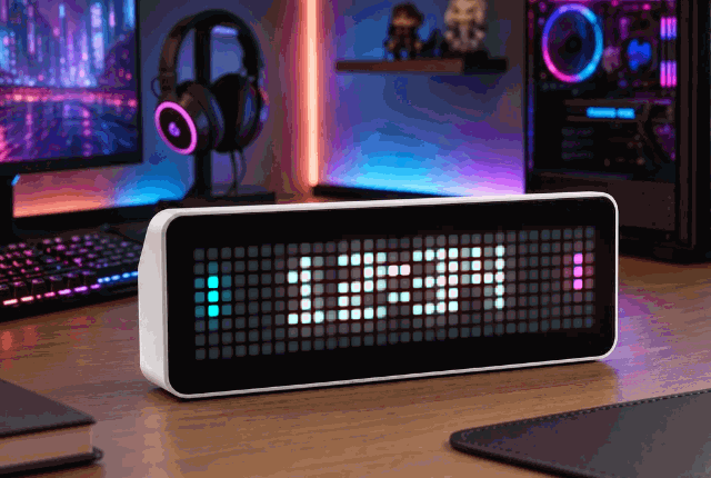 Pong Clock shown on an AWTRIX display