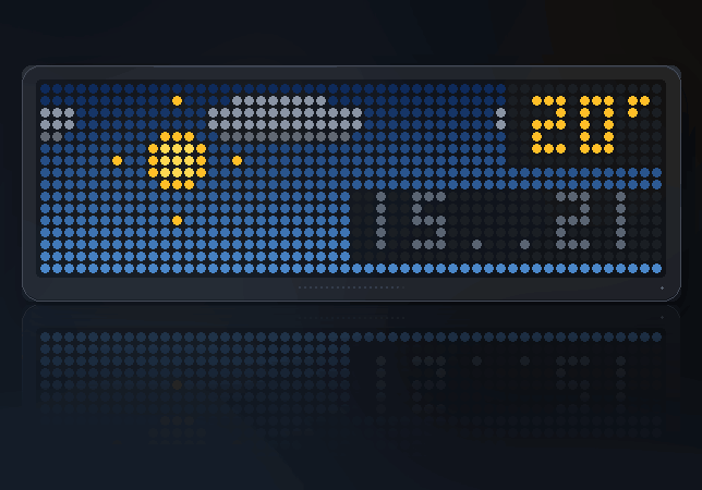 Weather shown on an AWTRIX display