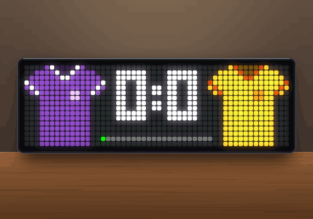 LiveScore shown on an AWTRIX display