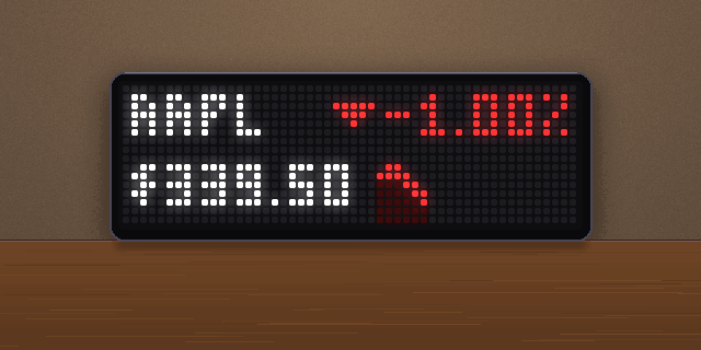 Simple Stock Ticker shown on an AWTRIX display