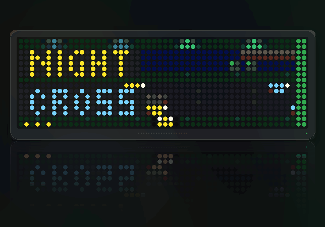 Night Crossing shown on an AWTRIX display