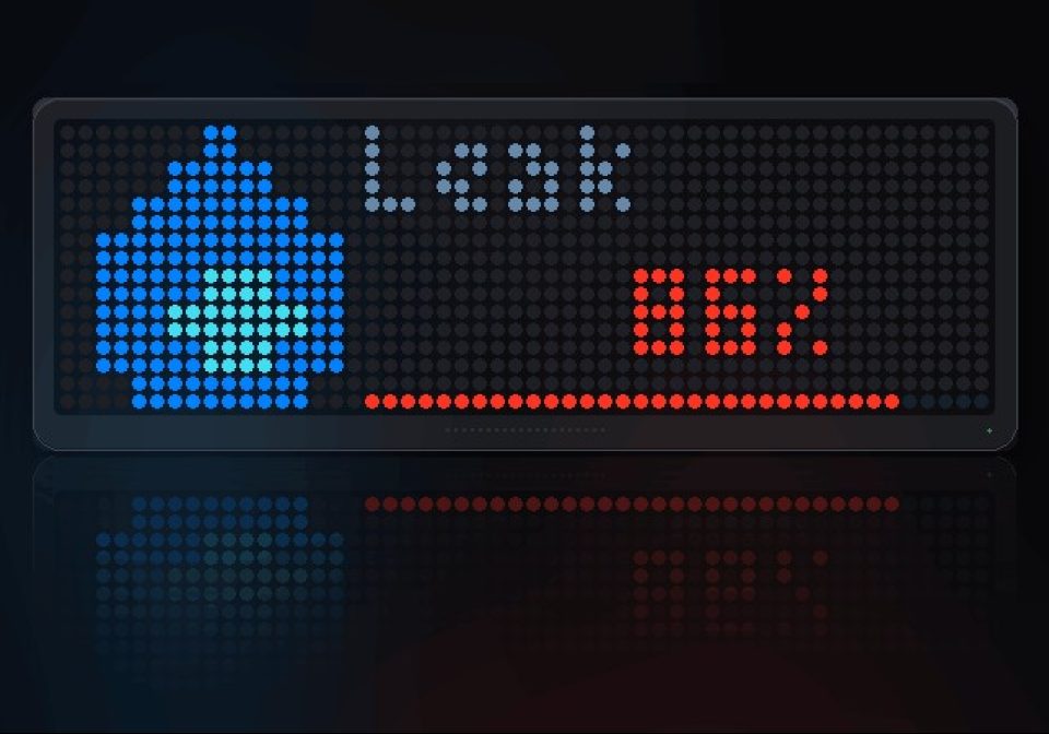 Water Usage & Leak Monitor shown on an AWTRIX display