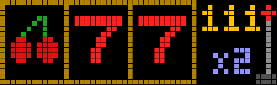 Slot Machine shown on an AWTRIX display